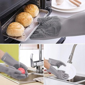 СИЛИКОНОВЫЕ ПЕРЧАТКИ ДЛЯ МОЙКИ ПОСУДОМОИ С ПИПЕТКАМИ ДЛЯ КУХОННОЙ МОЕЧНОЙ МАШИНЫ 2 ШТ.