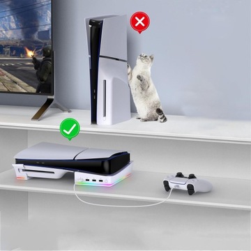 ГОРИЗОНТАЛЬНАЯ ПОДСТАВКА+4 USB PLAYSTATION 5 SLIM 2023 ГОРИЗОНТАЛЬНАЯ ПОДСТАВКА ДЛЯ PS5 Slim