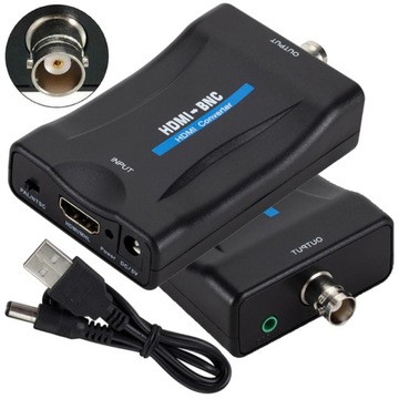 Konwerter z HDMI na BNC + audio JACK 3,5mm