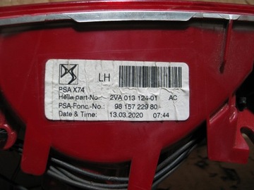 Лампа заднего бампера Citroen DS7 2VA013124-01
