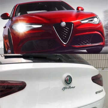 7 частей эмблемы автомобиля Alfa Romeo.
