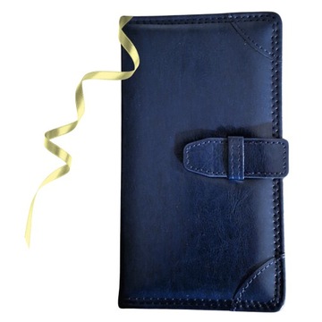 KALENDARZ ORGANIZER DZIENNY 18,5x10,5 Terminarz 2025 Granatowy Z Klapką