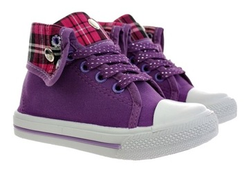 TRAMPKI DZIECIECE WYSOKIE BUTY SPORTOWE FIOLETOWE 5297 roz. 28