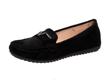 Czarne mokasyny damskie SABATINA 422-07A r36
