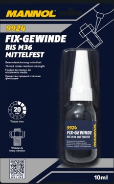 Klej do gwintów średni niebieski 10ml.Mannol
