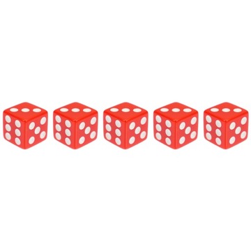 ZESTAW 5 KOSTEK K6 RPG CZERWONA KOŚĆ SZEŚCIOŚCIENNA 1,6 CM
