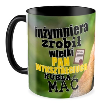 Kubek czarny NOSACZ INŻYNIER STUDIA EGZAMIN
