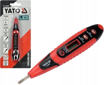 PRÓBNIK NAPIĘCIA LCD 12-250V PROBÓWKA TESTER YATO