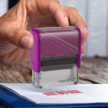 PIECZĄTKA FIOLETOWA AUTOMATYCZNA NAPIS NIE BO NIE GADŻET ŚMIESZNA