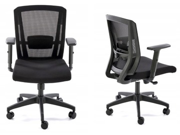 ERGONOMICZNE KRZESŁO OBROTOWE DO BIURKA Fotel PAREDES CZARNY normy BHP