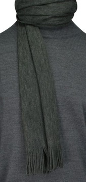 Серый вязаный шарф с бахромой, V.Fraas