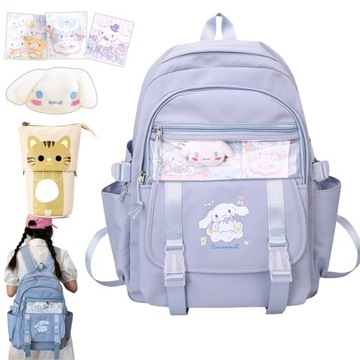 Детский юношеский школьный рюкзак Kuromi Cinnamoroll А4 большой + пенал