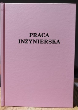 Wydruk i Oprawa Praca Inżynierska Pudrowy Róż Napis Czarny