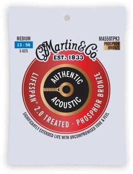 Martin MA550T Light (13-56) Phosphore Bronze 92/8 PACK3 trójpak strun do gi