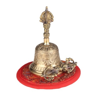 Tibetan Buddhist Bell Bronze Hand Bell with Vajra