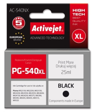 Activejet inkoust pro Canon PG-540XL new AC-540NX