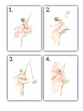 Zestaw 3 plakaty obrazki dla dzieci 30x40 BALERINA