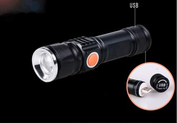 Тактический туристический фонарик Mega Searchlight перезаряжаемый Cree ZOOM USB