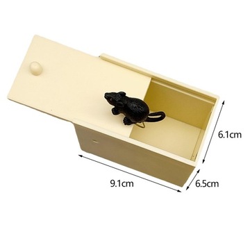 Strach Drewniane pudełko na zabawki Praktyczne pudełka na żarty Ręcznie robione zabawne prezenty Straszne myszy