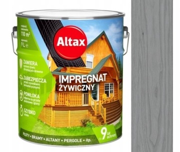 ALTAX IMPREGNAT ŻYWICZNY DO DREWNA 9L SZARY