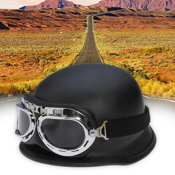 AG221D МОТОЦИКЛЬНЫЙ ШЛЕМ РЕТРО ШЛЕМ ОЧКИ ЧЕРНЫЕ