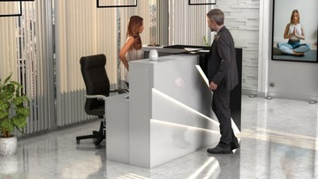 Nowoczesna Lada recepcyjna R175 190x150cm LED