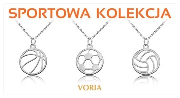 Спортивное ожерелье - ФУТБОЛ - 45см - серебро 925 - Вория