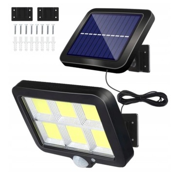Lampa LED z czujnikiem PiR + panel fotowoltaiczny