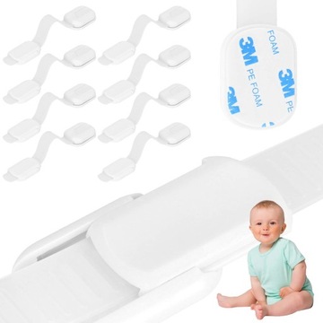 ZABEZPIECZENIE SZAFEK BLOKADA SZUFLAD MEBLI DRZWICZEK PRZED DZIEĆMI 8szt.