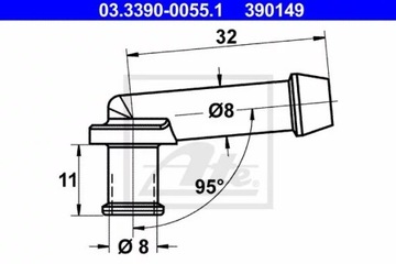 ATE 03.3390-0055.1 ТЯГА ТОРМОЗНЫХ КОЛОДОК,