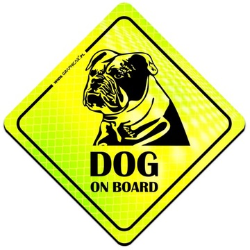 MAGNES ODBLASK DOG ON BOARD PIES NA POKŁADZIE NEON