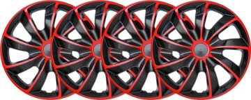 4x 14-дюймовые колпаки NRM QUAD ЧЕРНЫЙ КРАСНЫЙ ТЮНИНГ