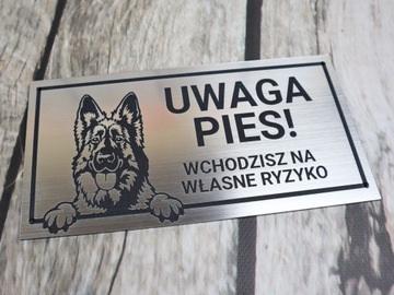 Tabliczka UWAGA PIES grawerowana różne RASY