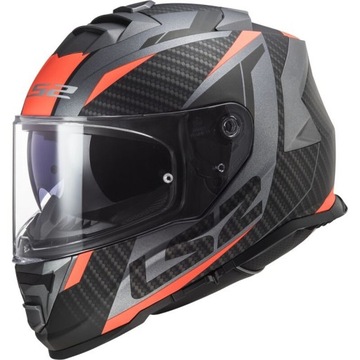 Спортивный шлем LS2 FF800 STORM II RACER MATT TITANIUM ORANGE с козырьком L