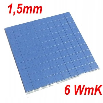 Termopad 100szt 10x10 x 1,5mm 6WmK Thermopad Taśma Termoprzewodząca CPU GPU