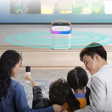 Mikrofon KARAOKE głosnik bluetooth zestaw dla dzieci LED DZIEŃ DZIECKA
