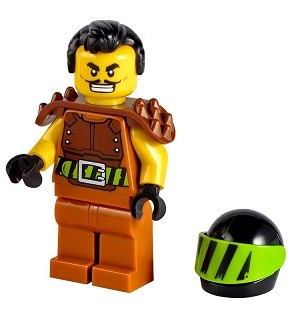 K3*LEGO WALLOP MOTOCYKLISTA KASKADER KASK WŁOSY