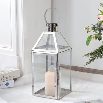 JHY Design Серебряный декоративный фонарь 40см