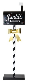 МЕТАЛЛИЧЕСКИЙ ПОЧТОВЫЙ ЯЩИК С ПОДСВЕТКОЙ НА ЧЕРНОЙ НОЖКЕ