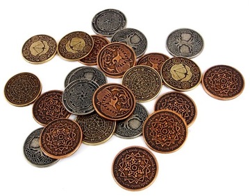 ZESTAW 12 ELFICKICH METALOWYCH MONET LARP RPG