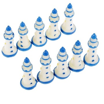 Biały miniaturowy model latarni z żywicy