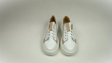 AVANTI Sneakersy damskie wzór 80 Białe+beż 40r.