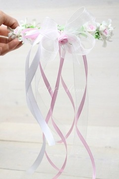 Венок для причастия БЕЛЫЙ розовый винтажный стиль причастия