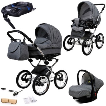 Wózek 4w1 dziecięcy BabyLux Margaret + baza Isofix