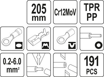 МНОГОФУНКЦИОНАЛЬНЫЕ АВТОМАТИЧЕСКИЕ ЩИПЦЫ ДЛЯ СНИЖЕНИЯ ИЗОЛЯЦИИ YATO CRIMPER YT23133