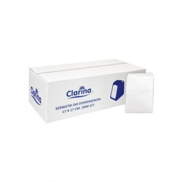 Serwetki do dyspenserów CLARINA 17 x 17 cm, biały