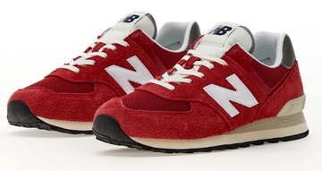 Buty NEW BALANCE U574HR2 czerwone skórzane sneakersy