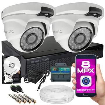 PREMIUM MONITORINGU 2 KAMERY KOPUŁY 8MP DYSK 4TB
