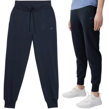 SPODNIE DRESOWE DAMSKIE 4F JOGGERY SPORTOWE BAWEŁNIANE WYGODNE r. S