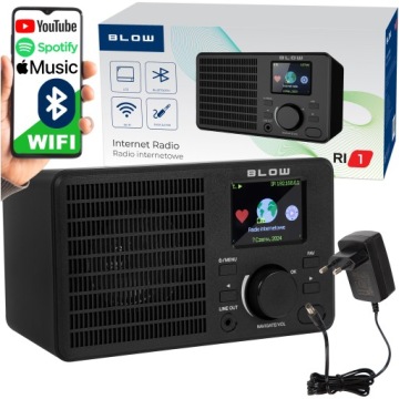 Internetové Rádio Přenosné Fm Bluetooth Wifi LCD Kuchyňské Rds Budík